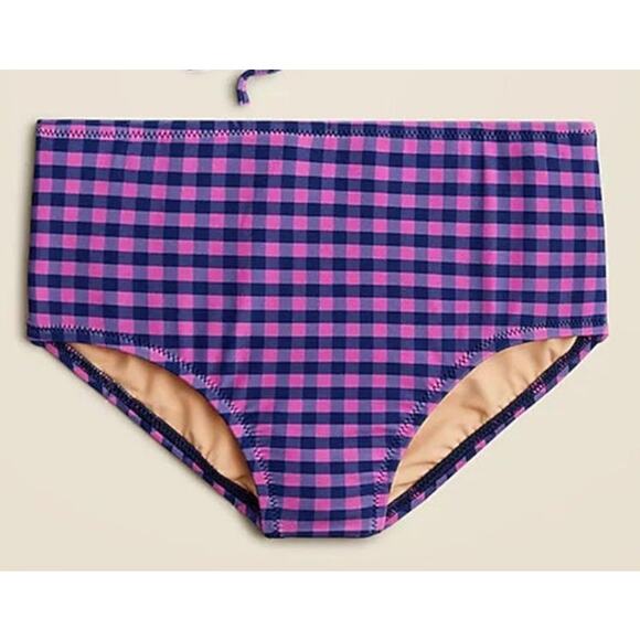 NWT J. Crew Crewcuts Girls Purple Gingham Bikini "Bottom Only" 10 - Picture 1 of 4